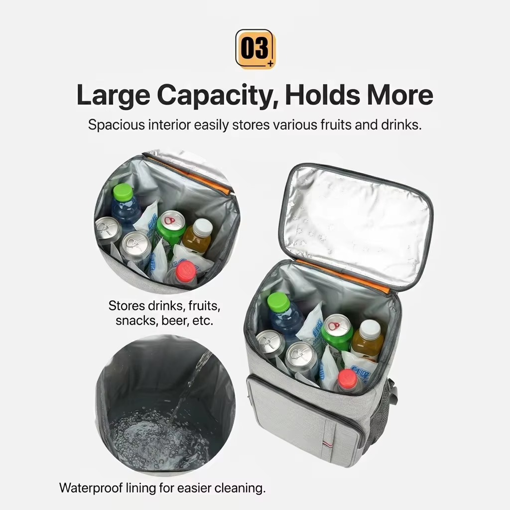 Leak-Proof Insulated Cooler Backpack with Multi-Pocket Storage product detail
