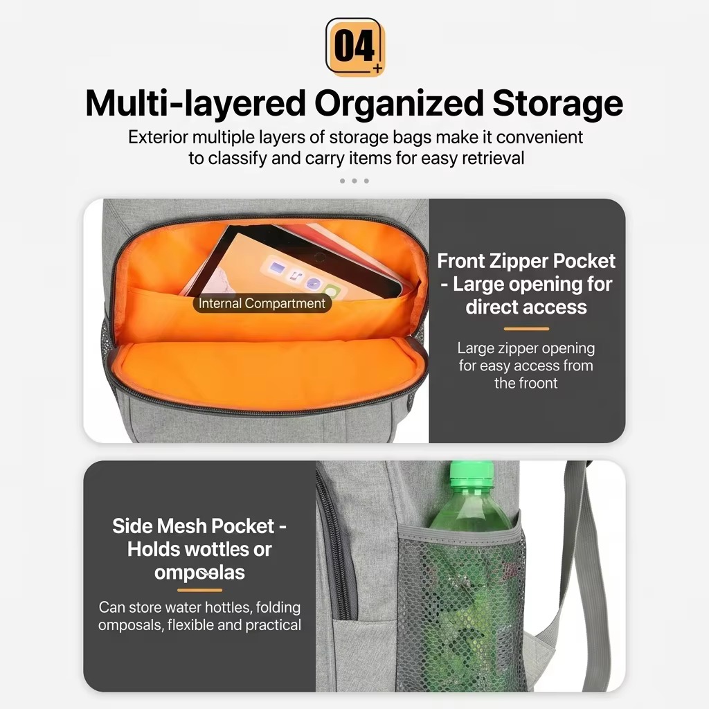 Leak-Proof Insulated Cooler Backpack with Multi-Pocket Storage product detail