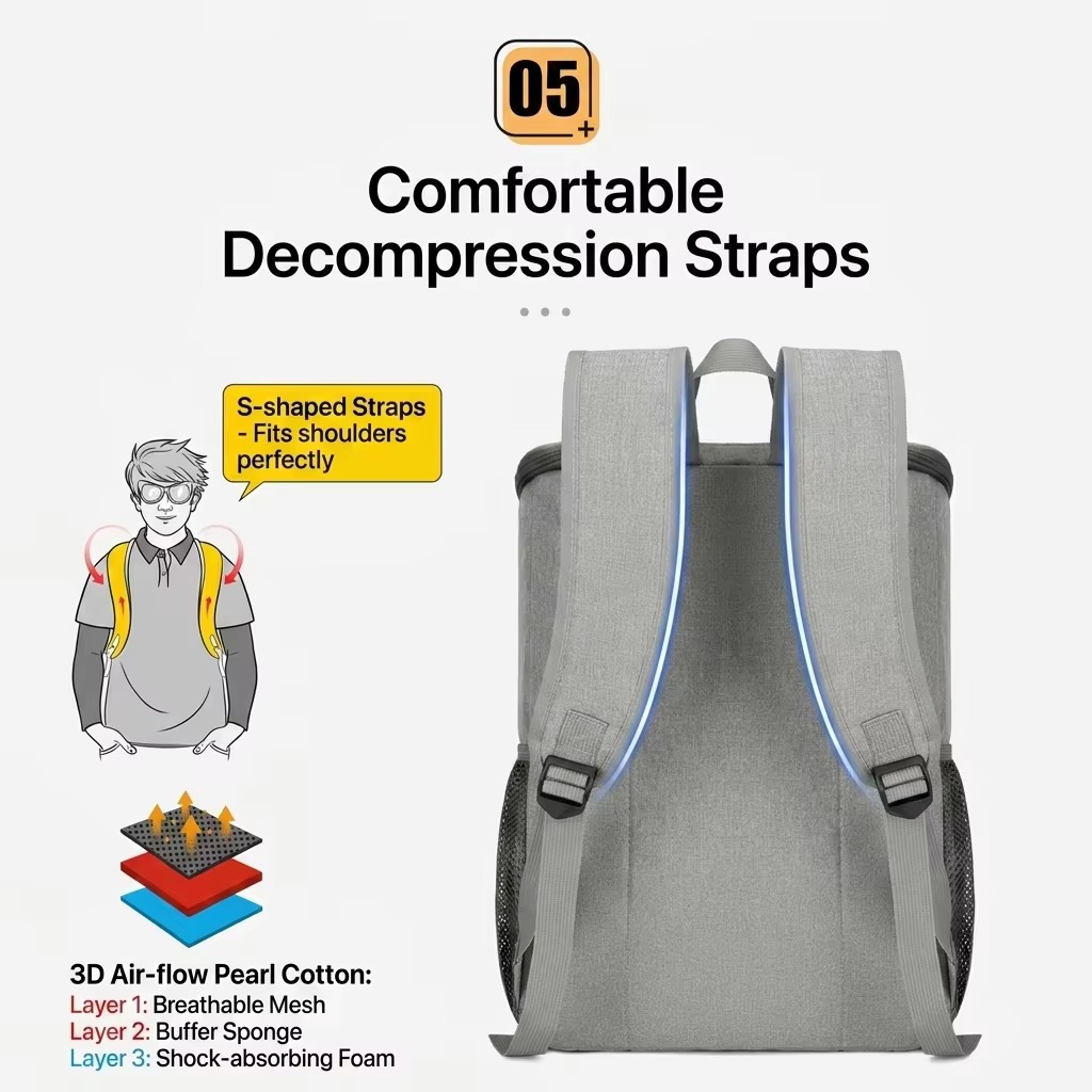 Leak-Proof Insulated Cooler Backpack with Multi-Pocket Storage product detail