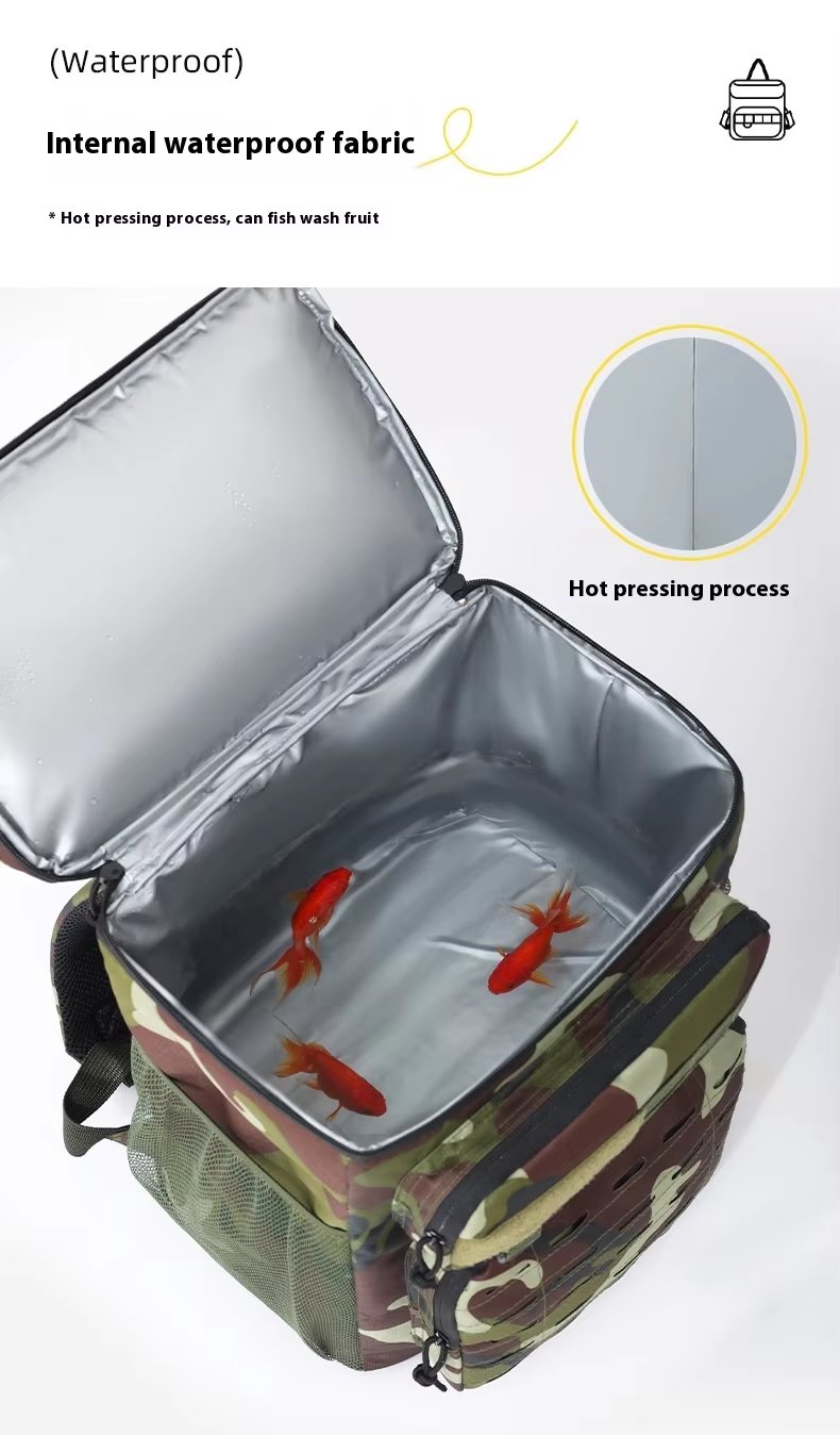 Printed Large Capacity Ice Bag Leakproof Outdoor Travel Insulated Cooler Backpack Bags for Camping Lunch Picnic - product detail