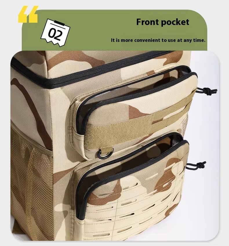 Printed Large Capacity Ice Bag Leakproof Outdoor Travel Insulated Cooler Backpack Bags for Camping Lunch Picnic - product detail