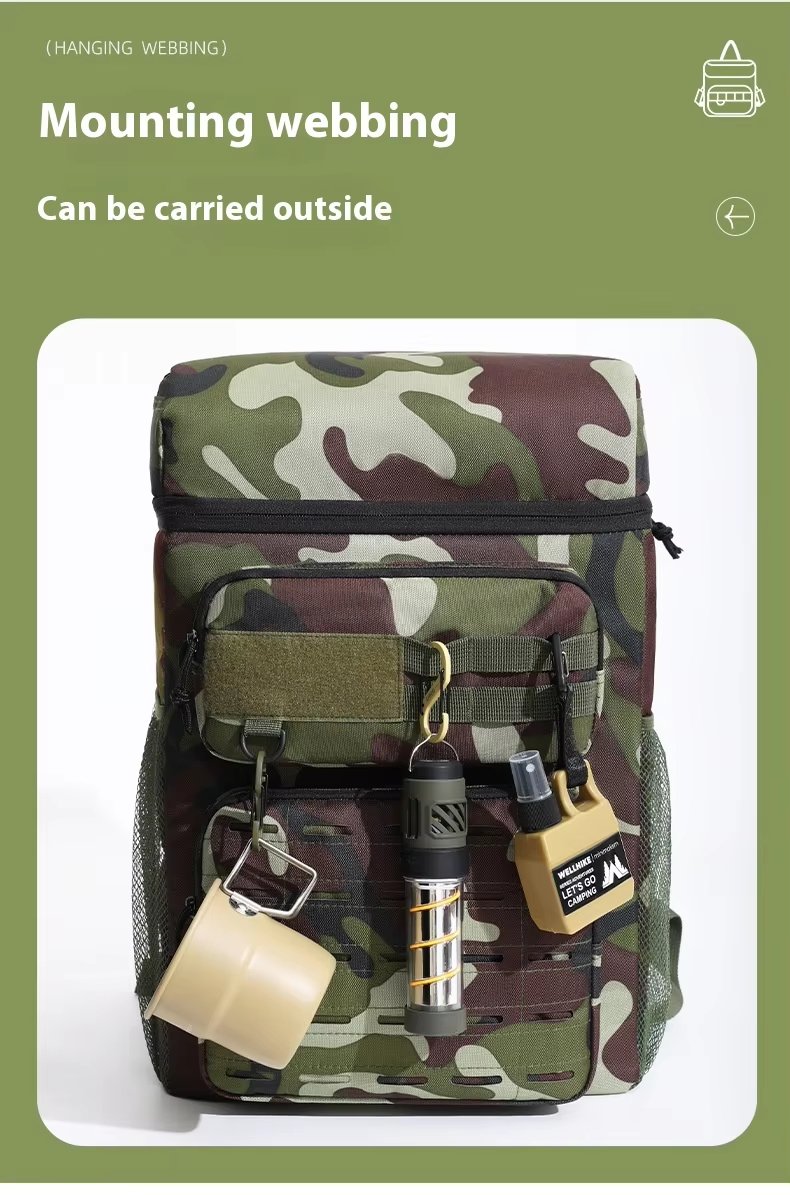 Printed Large Capacity Ice Bag Leakproof Outdoor Travel Insulated Cooler Backpack Bags for Camping Lunch Picnic - product detail