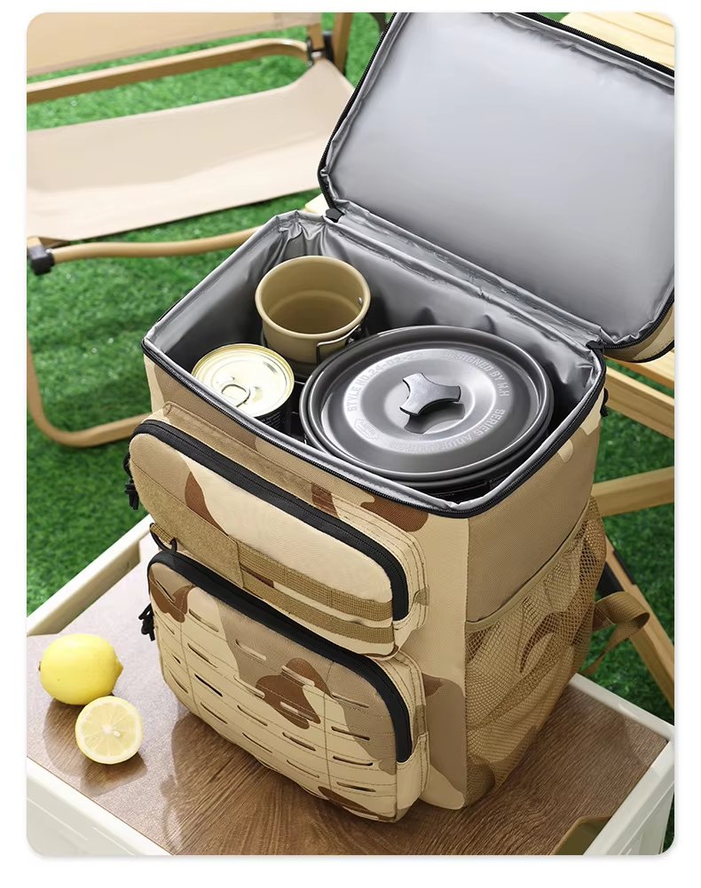 Printed Large Capacity Ice Bag Leakproof Outdoor Travel Insulated Cooler Backpack Bags for Camping Lunch Picnic - product detail