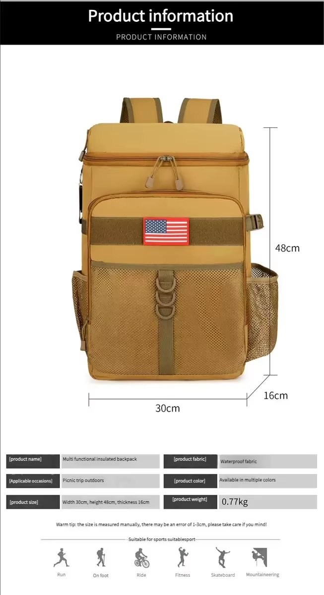 Large Capacity Oxford Waterproof Leak Proof Picnic Lunch Backpacks New Design Soft Insulated Tactical Cooler Bag - product detail