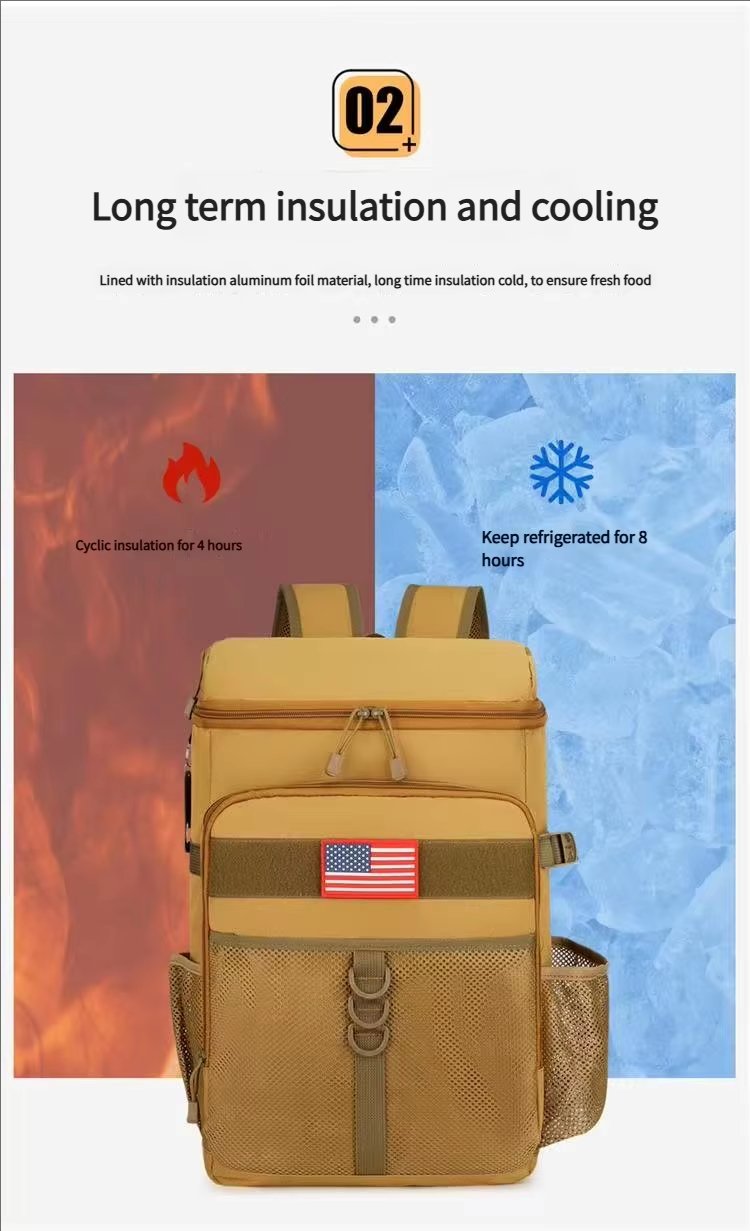 Large Capacity Oxford Waterproof Leak Proof Picnic Lunch Backpacks New Design Soft Insulated Tactical Cooler Bag - product detail