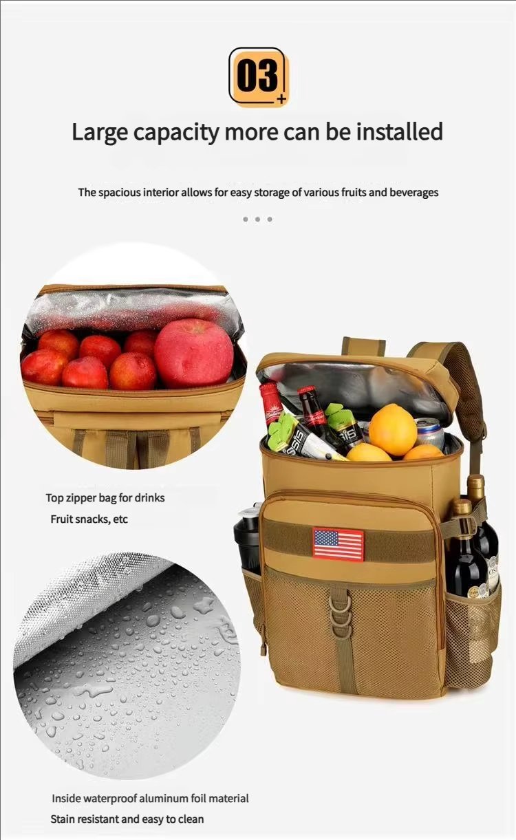Large Capacity Oxford Waterproof Leak Proof Picnic Lunch Backpacks New Design Soft Insulated Tactical Cooler Bag - product detail