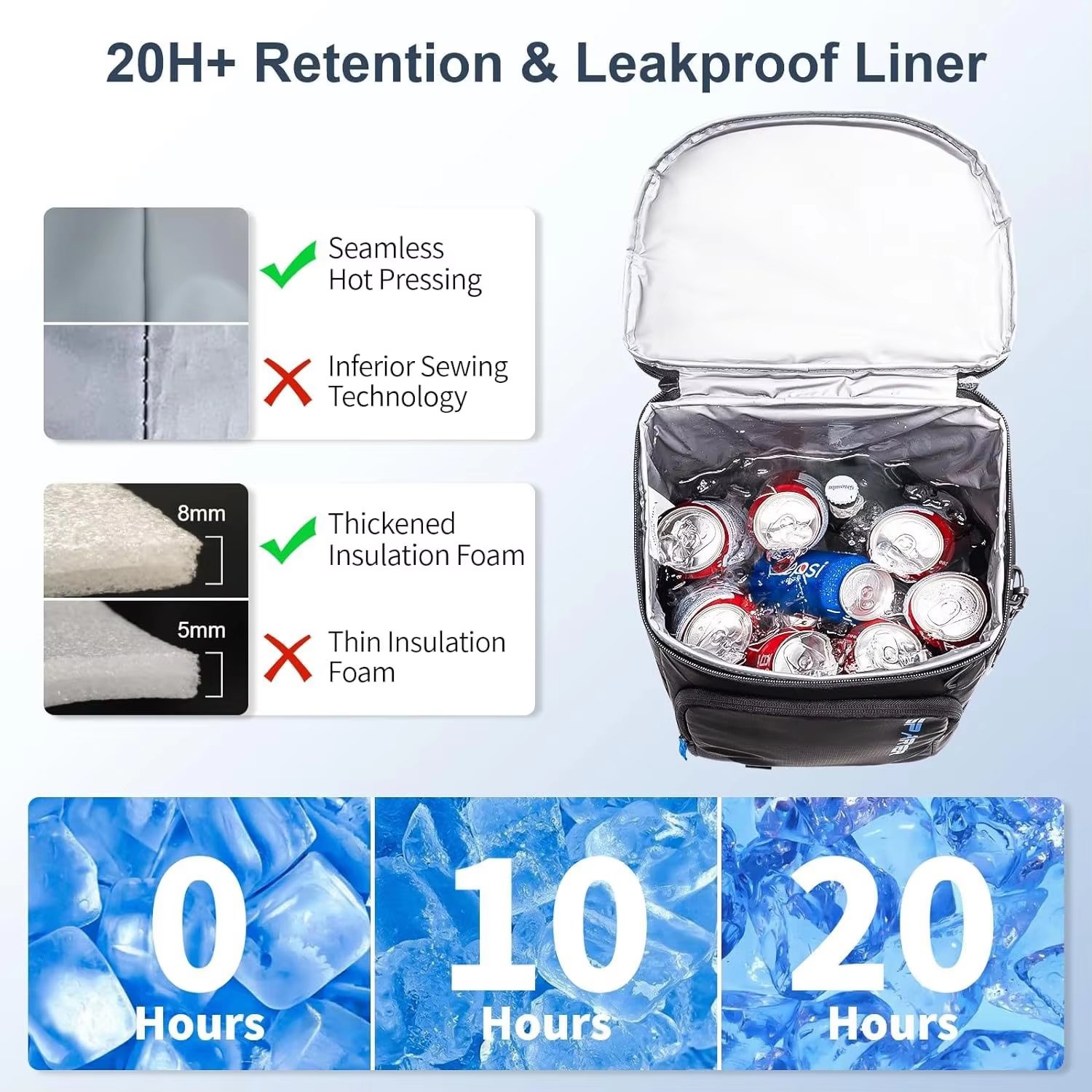 Reusable Double Layer Lunch Box Oxford Cloth Waterproof Insulated Cooler Bag Outdoor Portable Picnic Food Storage Bag - product detail