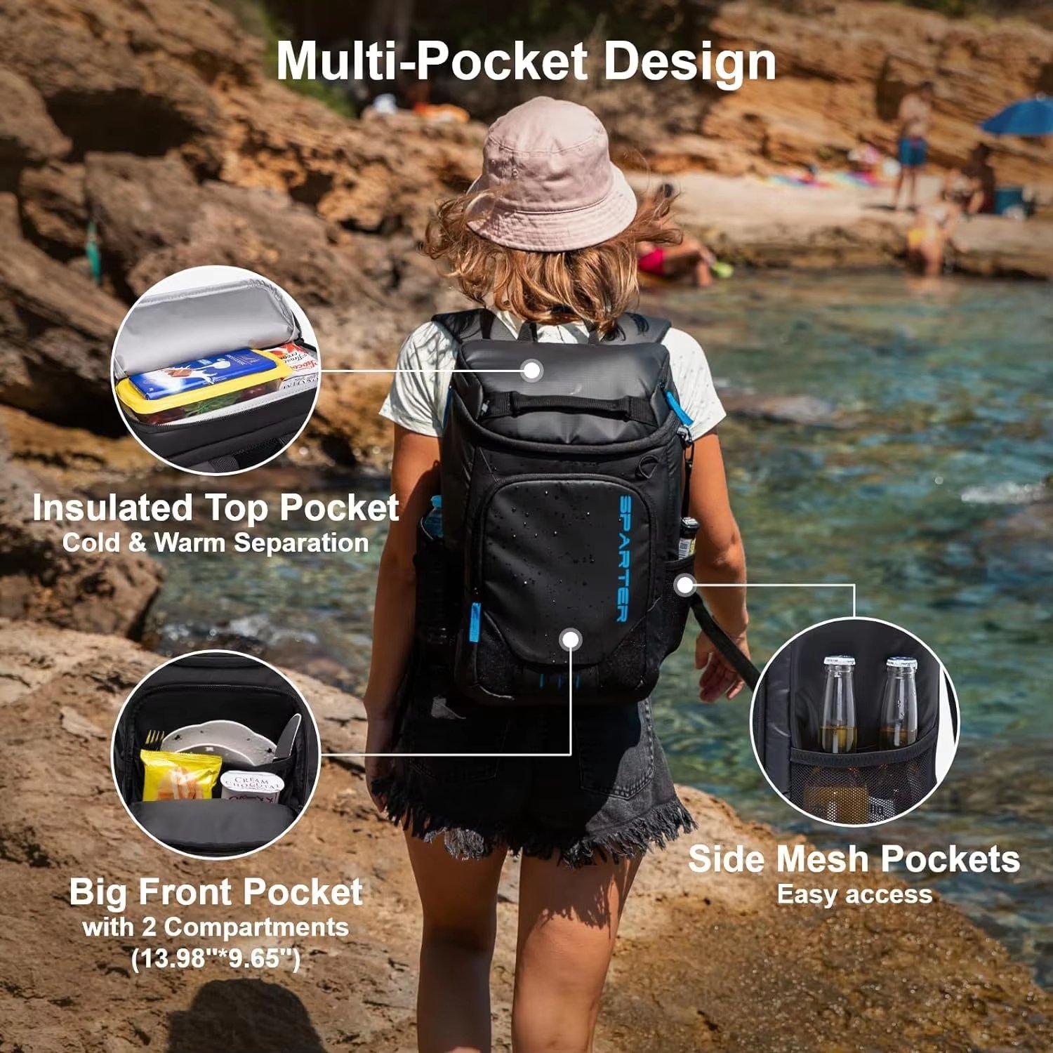 Reusable Double Layer Lunch Box Oxford Cloth Waterproof Insulated Cooler Bag Outdoor Portable Picnic Food Storage Bag - product detail