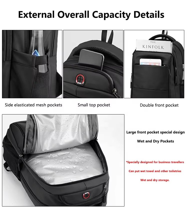 Water-Resistant Large Capacity Business School Nylon Laptop Backpack product detail