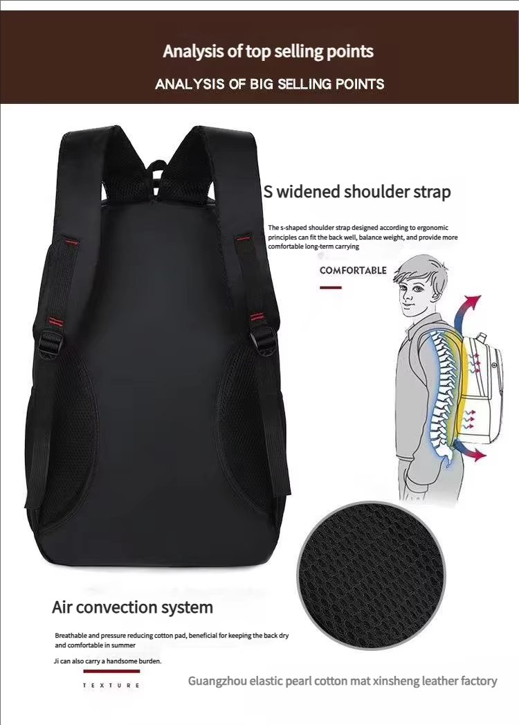 Water-Resistant Large Capacity Outdoor Business School Nylon Laptop Backpack product detail