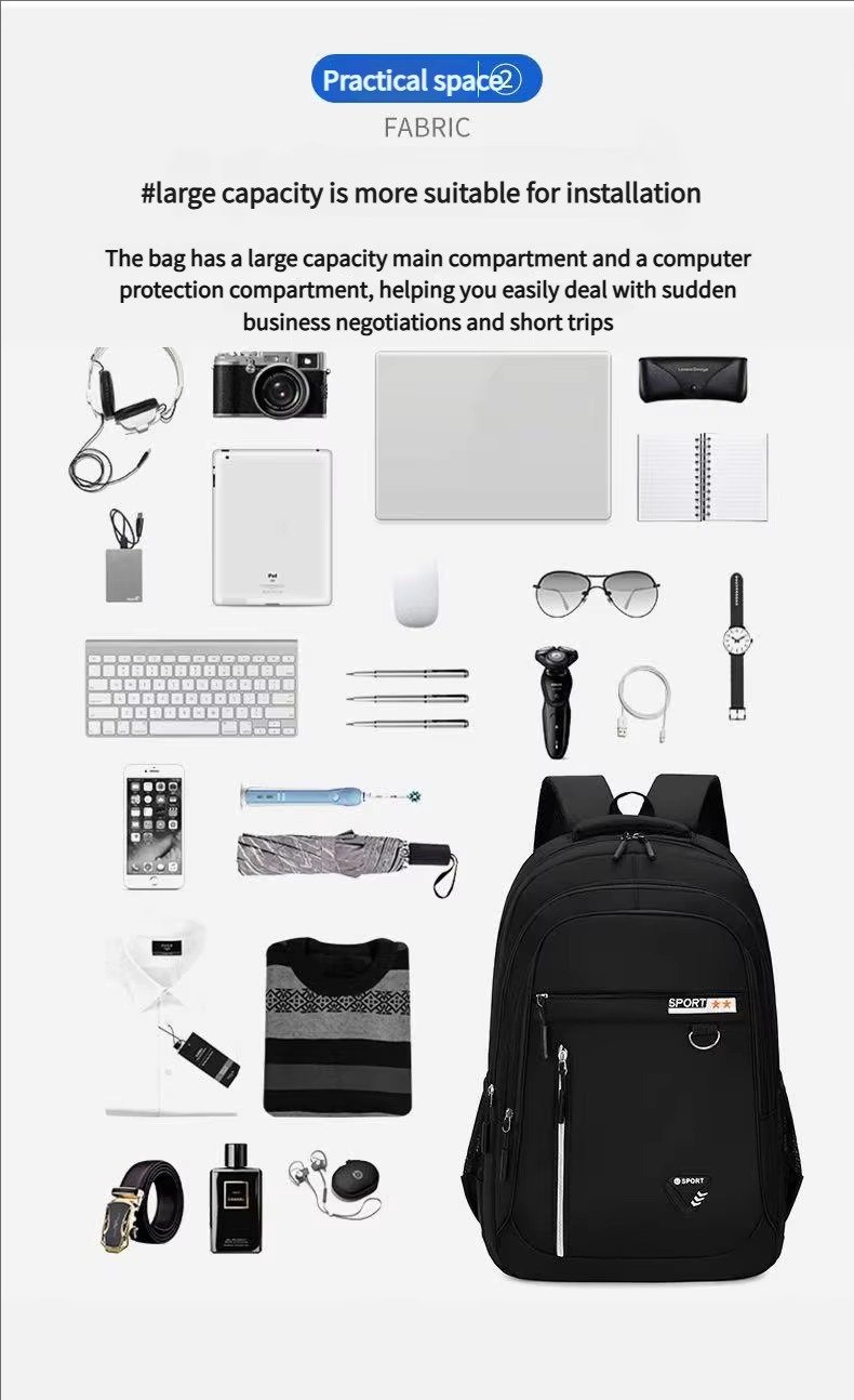 Multifunctional Large Capacity Business Laptop Backpack Teen College Student School Bag Casual Outdoor Travel Rucksack detail image