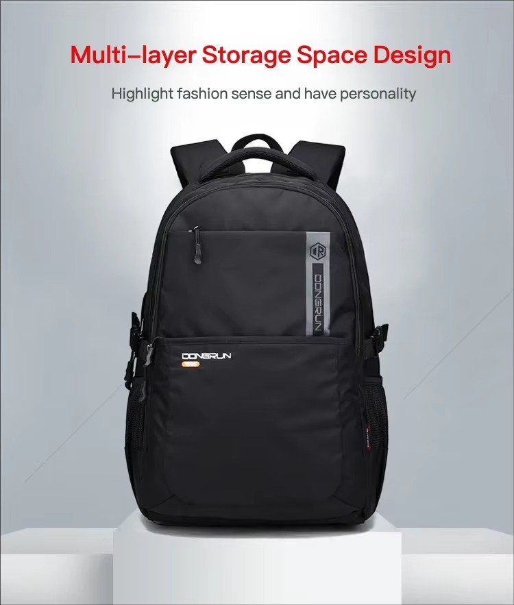 Custom Logo Anti-Theft Waterproof Nylon Laptop Backpack College Schoolbag Multifunctional Outdoor Sports Leisure Travel Rucksack detail image