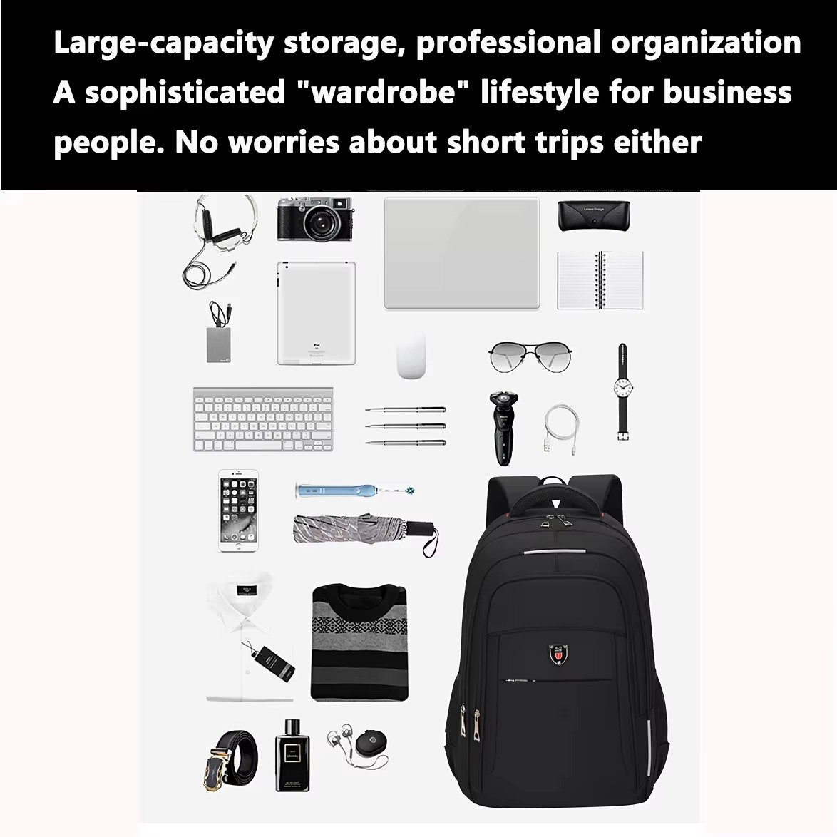 Custom Logo Durable Waterproof Oxford Laptop Backpack For Business Travel Lightweight Large Capacity College Student School Bag detail image