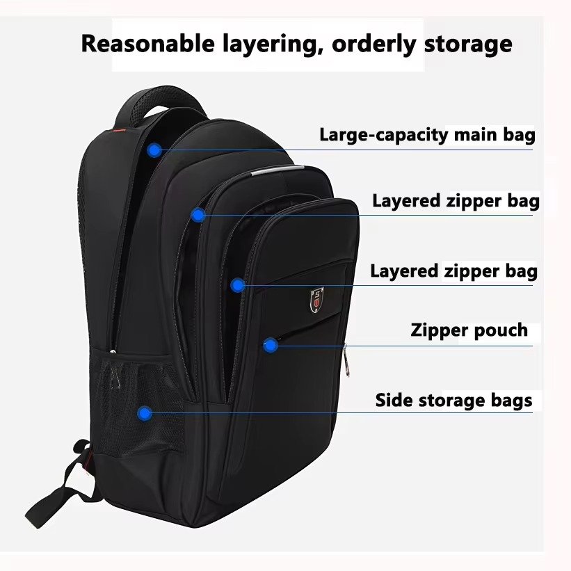 Custom Logo Durable Waterproof Oxford Laptop Backpack For Business Travel Lightweight Large Capacity College Student School Bag detail image