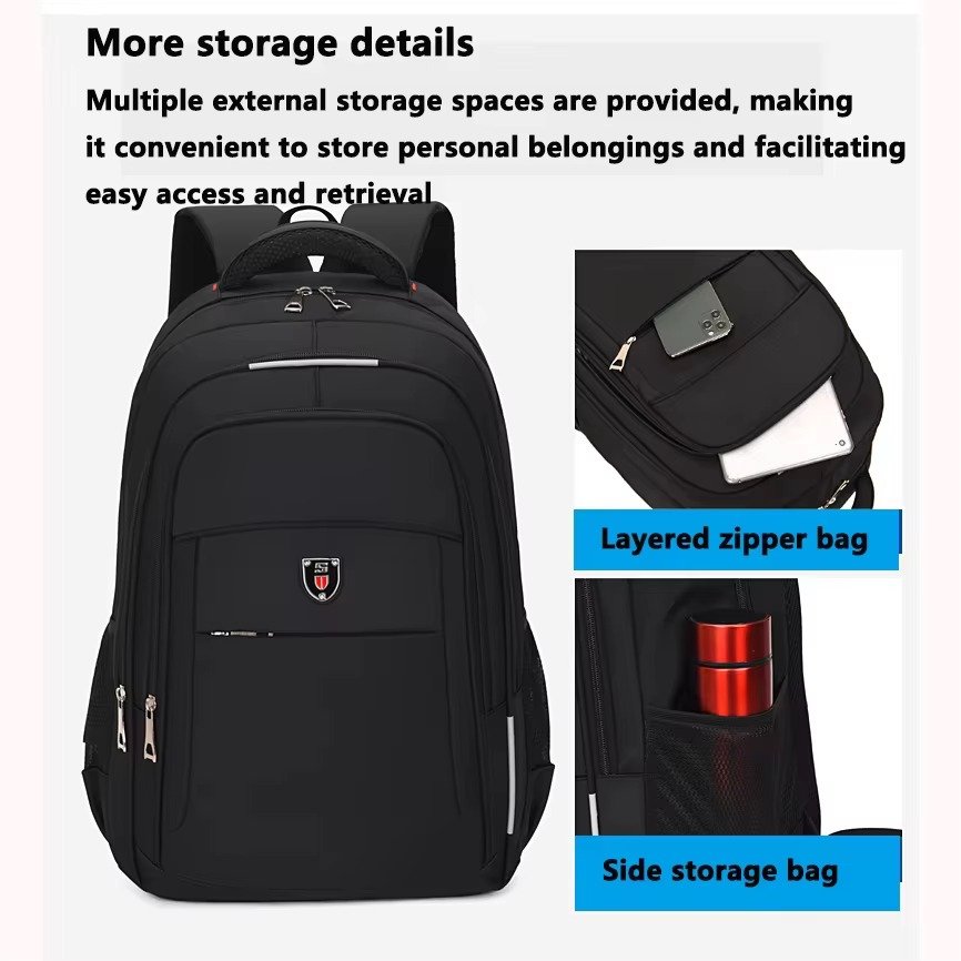 Custom Logo Durable Waterproof Oxford Laptop Backpack For Business Travel Lightweight Large Capacity College Student School Bag detail image