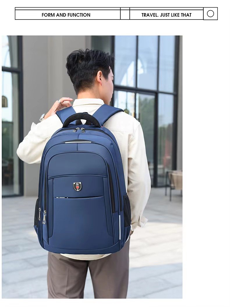 Custom Logo Durable Waterproof Oxford Laptop Backpack For Business Travel Lightweight Large Capacity College Student School Bag detail image