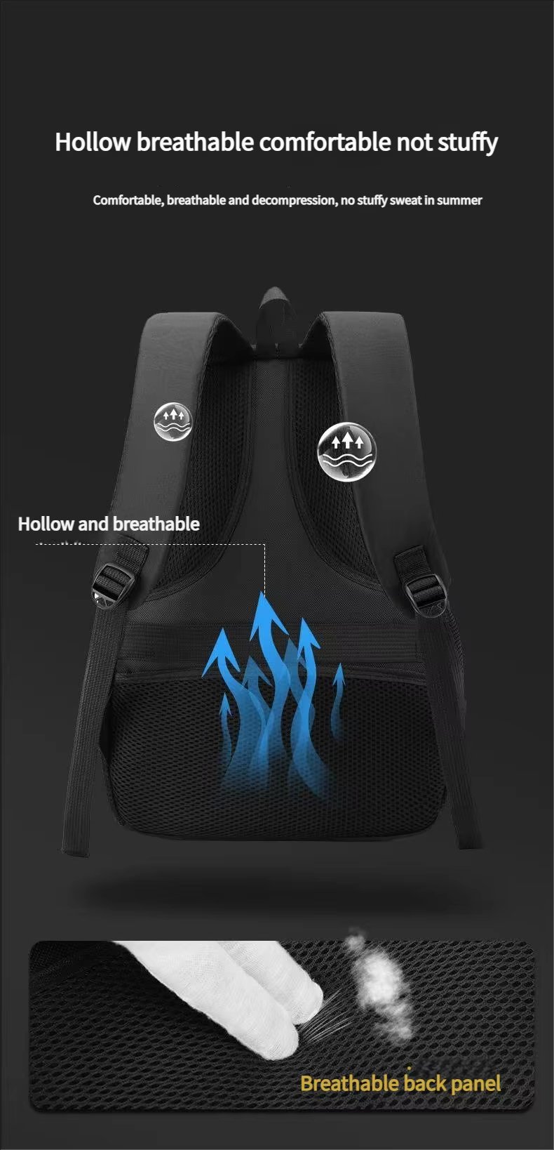 Anti-Theft Water-Resistant Large Capacity USB Modern Oxford Laptop Backpack product detail