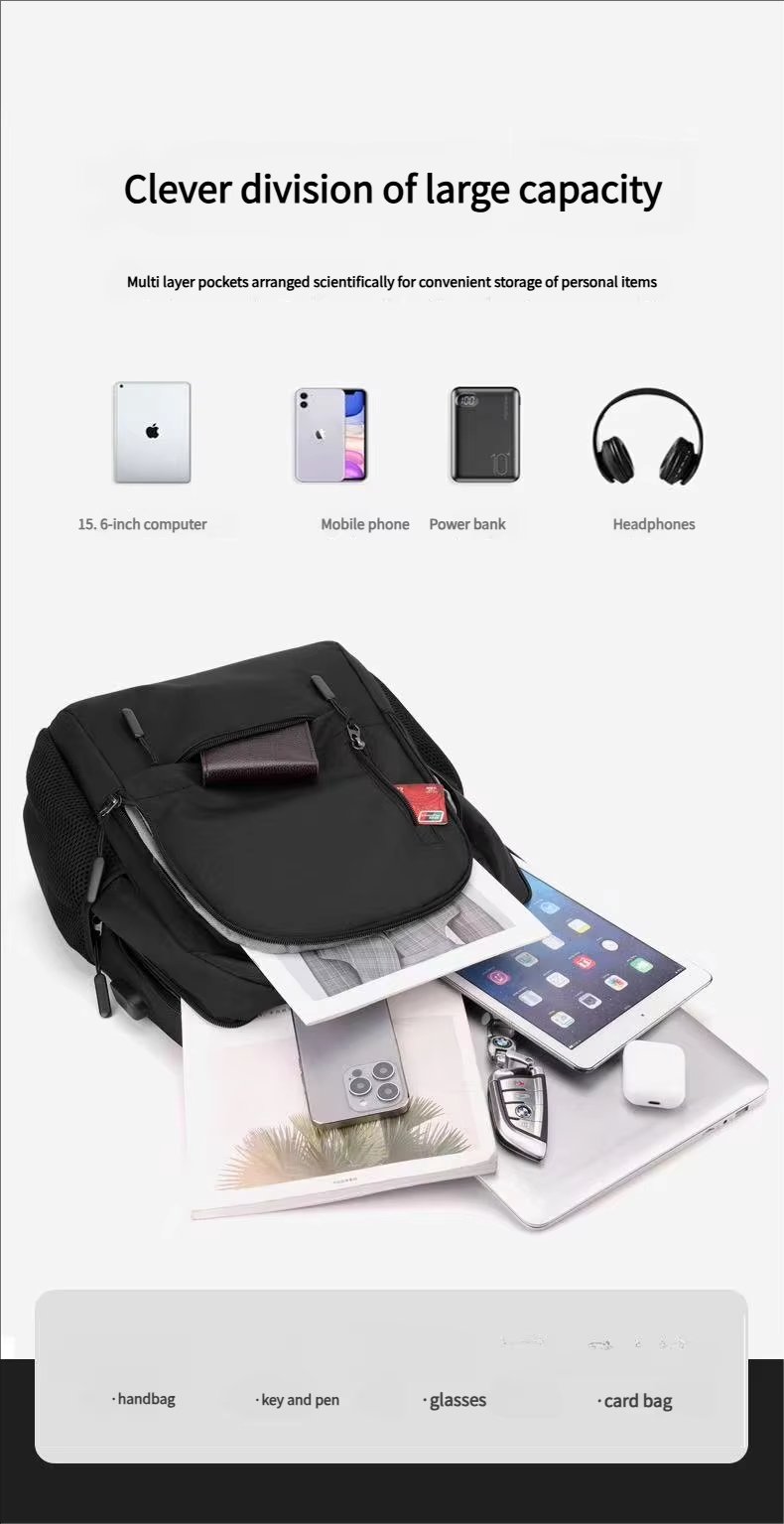 Anti-Theft Water-Resistant Large Capacity USB Modern Oxford Laptop Backpack product detail