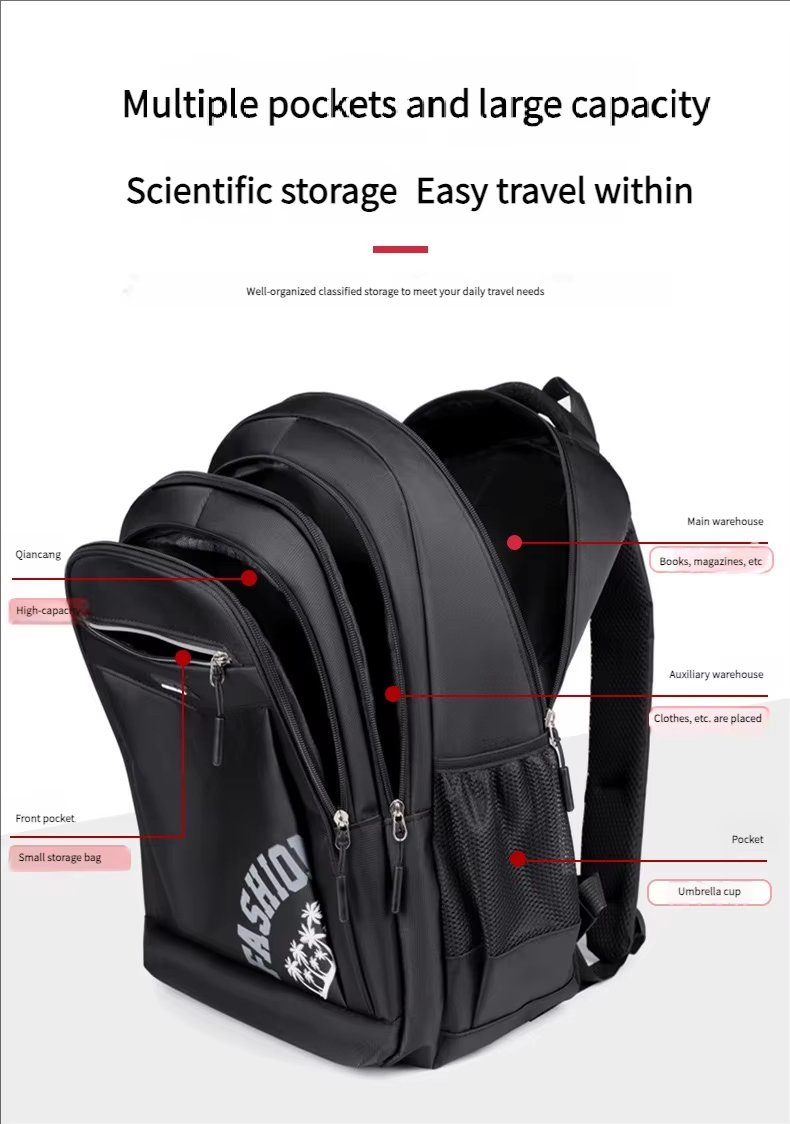 Water-Resistant Large Capacity Business Travel School Oxford Laptop Backpack product detail