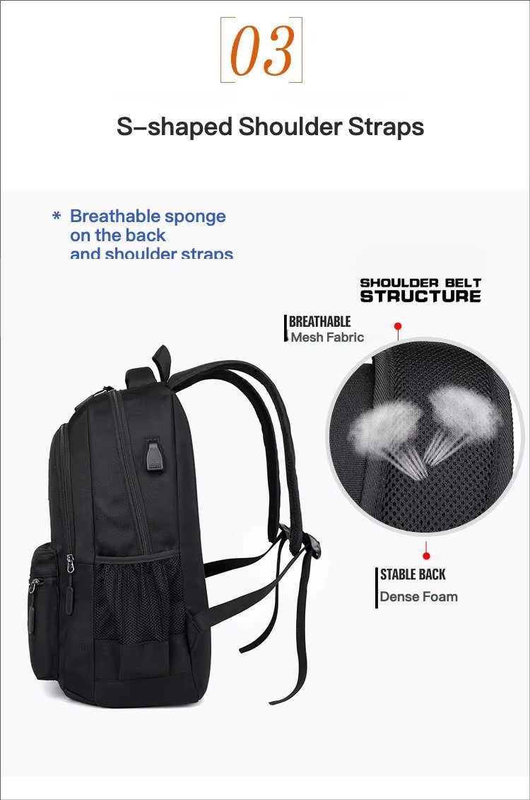 Style Large Capacity Laptop Backpack with USB Charging Port Middle High School College Student Schoolbag For Teenager detail image