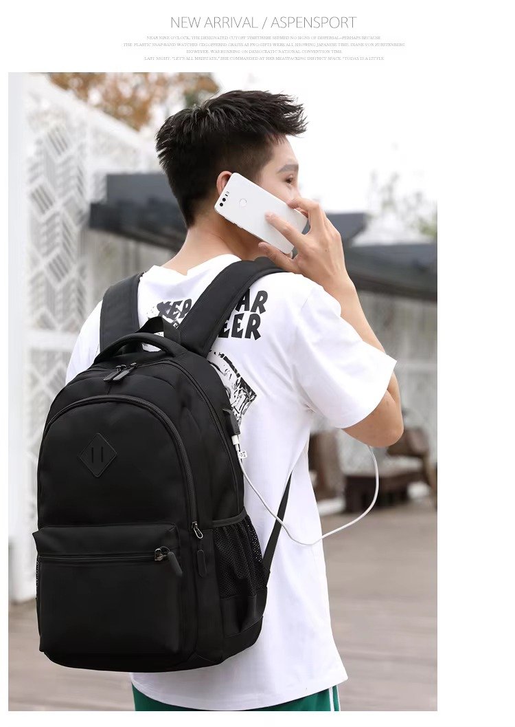 Style Large Capacity Laptop Backpack with USB Charging Port Middle High School College Student Schoolbag For Teenager detail image
