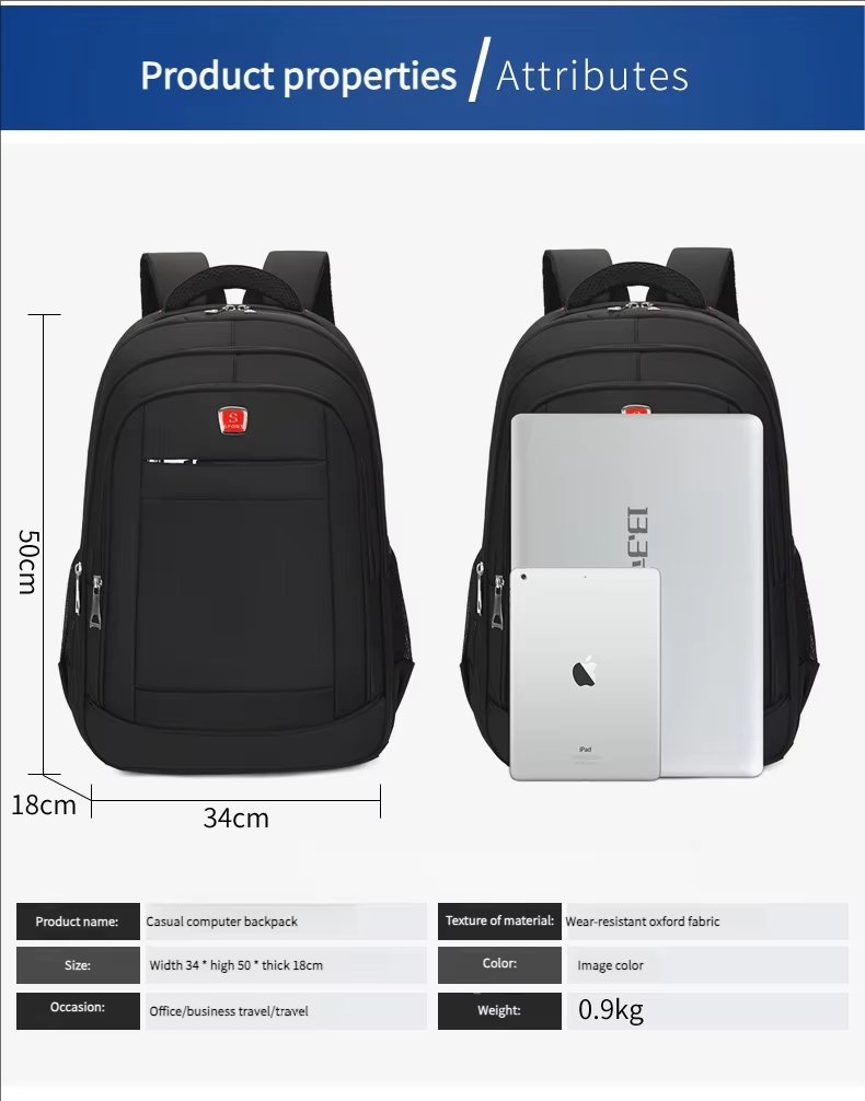 Water-Resistant Large Capacity Modern Travel School Oxford Laptop Backpack product detail