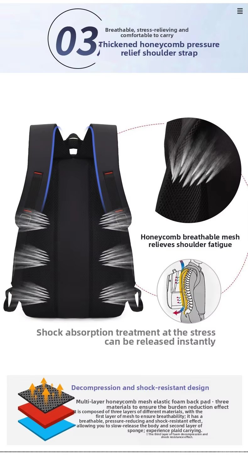 Water-Resistant Large Capacity Modern Travel School Oxford Laptop Backpack product detail