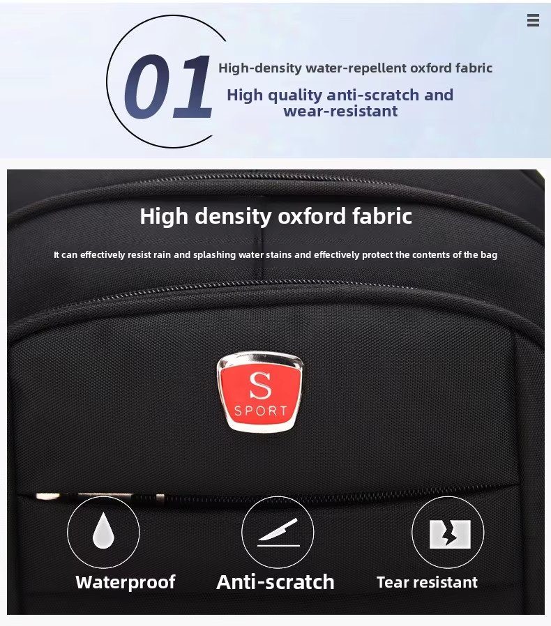 Water-Resistant Large Capacity Modern Travel School Oxford Laptop Backpack product detail
