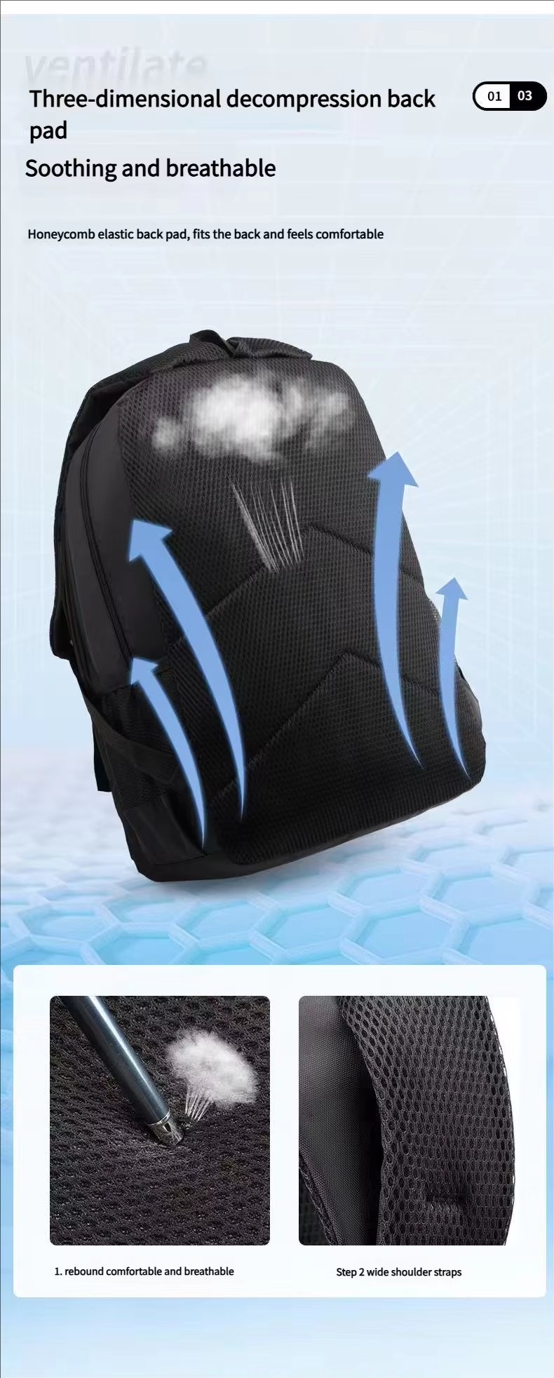 Water-Resistant Large Capacity Outdoor Business Travel Nylon Laptop Backpack product detail