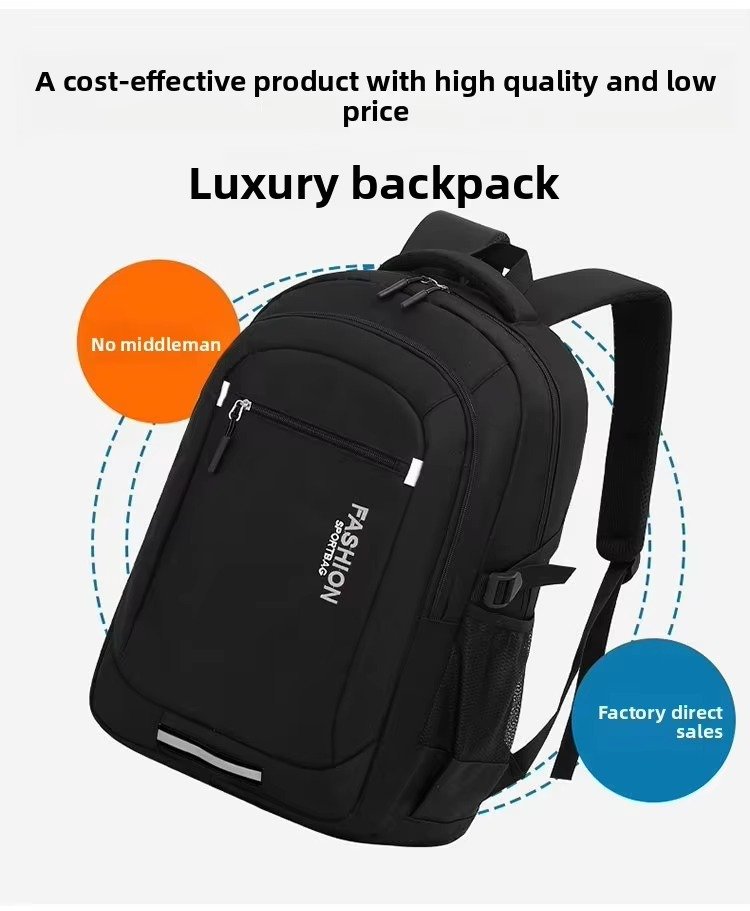 Factory Direct Large Capacity Waterproof Anti-Theft Laptop Backpack For Business Leisure Travel College Student Schoolbag detail image