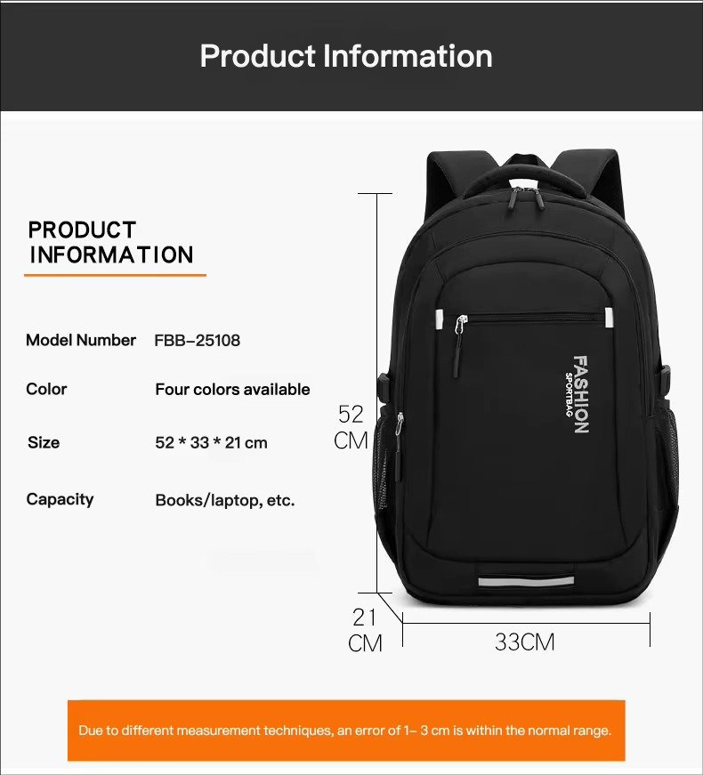 Factory Direct Large Capacity Waterproof Anti-Theft Laptop Backpack For Business Leisure Travel College Student Schoolbag detail image