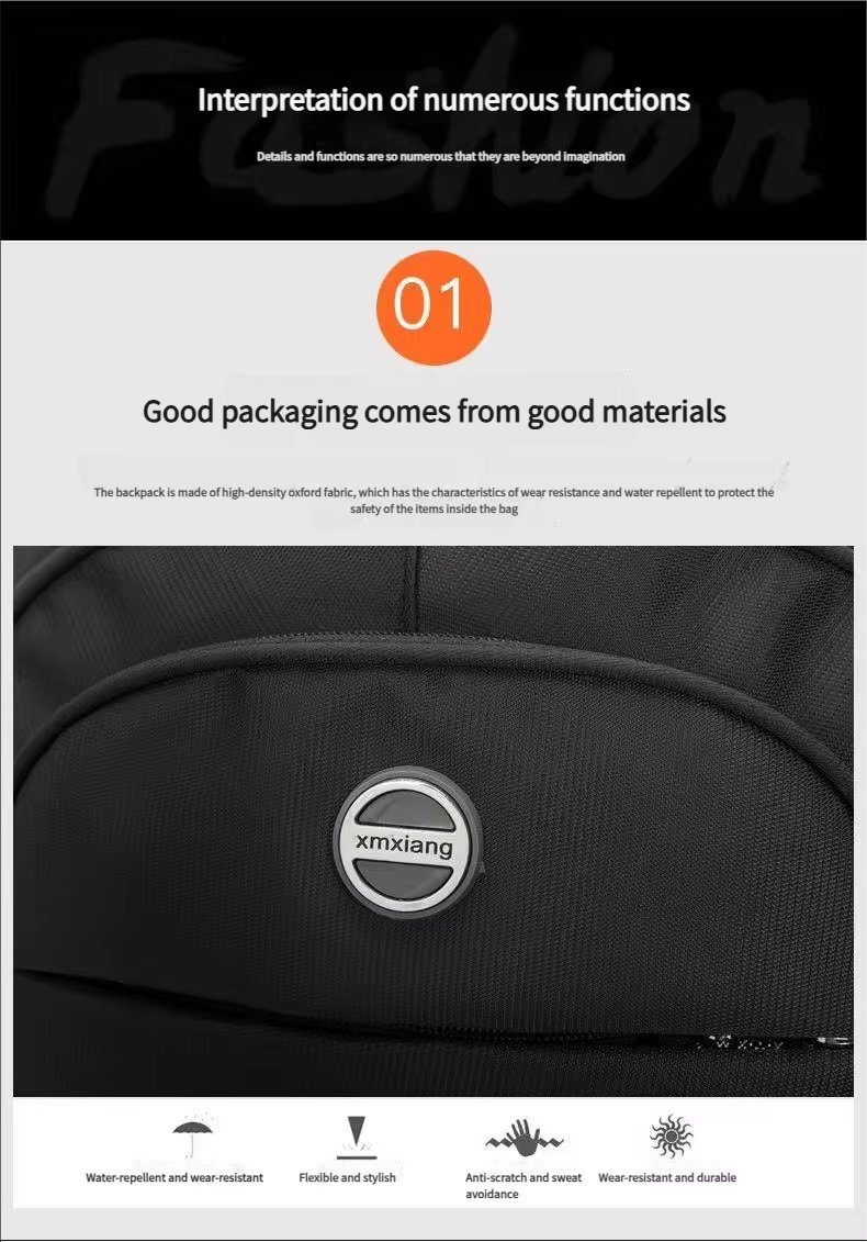 Water-Resistant Large Capacity Modern Business School Oxford Laptop Backpack product detail