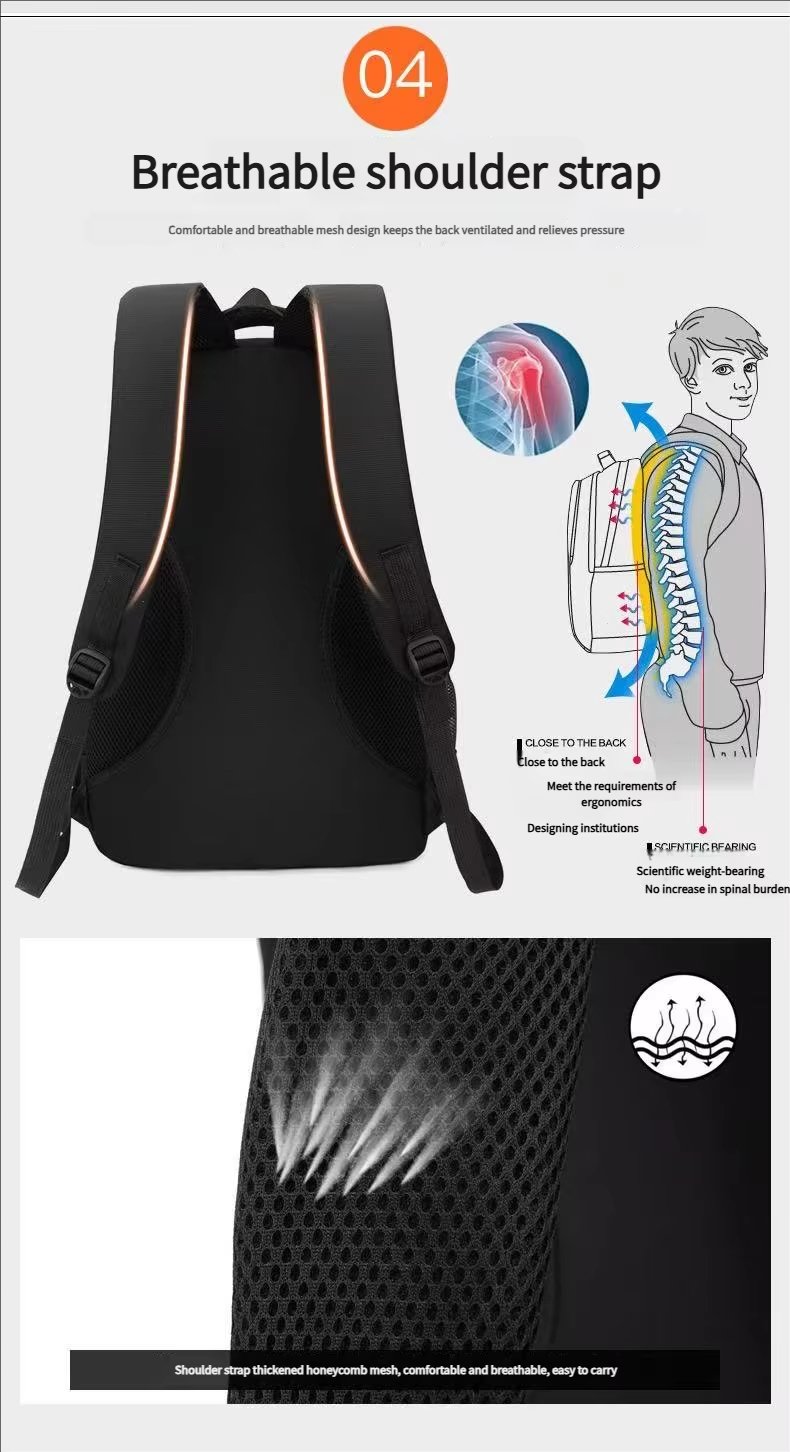 Water-Resistant Large Capacity Modern Business School Oxford Laptop Backpack product detail
