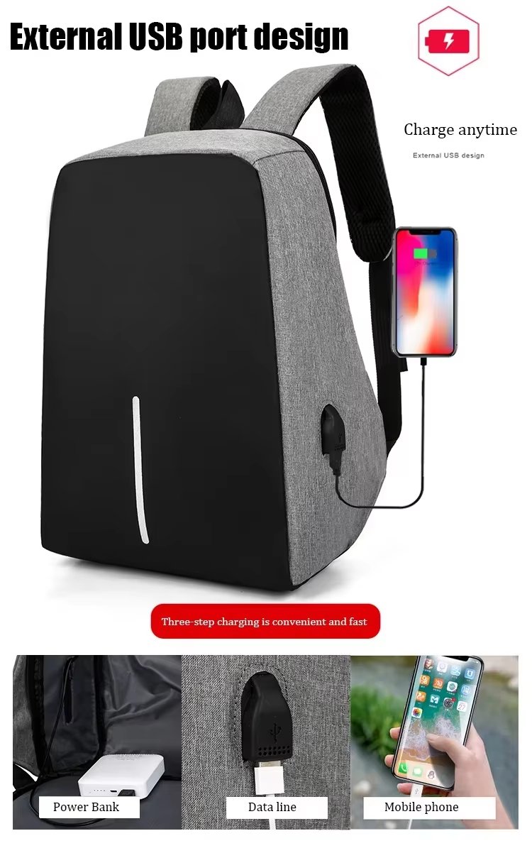 Water-Resistant Large Capacity USB Vintage Modern Oxford Laptop Backpack product detail