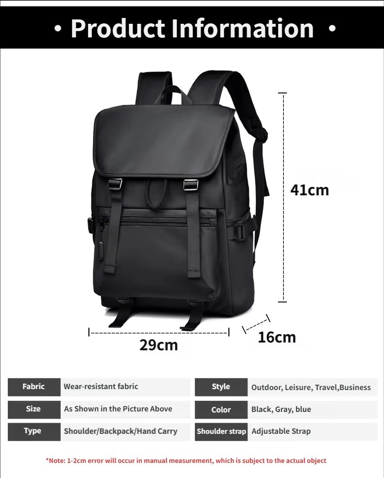 Water-Resistant Large Capacity Lightweight Business Travel Oxford Laptop Backpack product detail