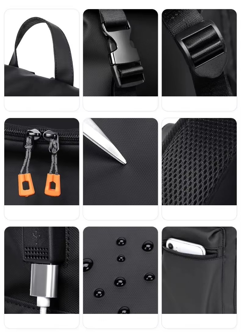 Water-Resistant Large Capacity USB Outdoor Business Oxford Laptop Backpack product detail