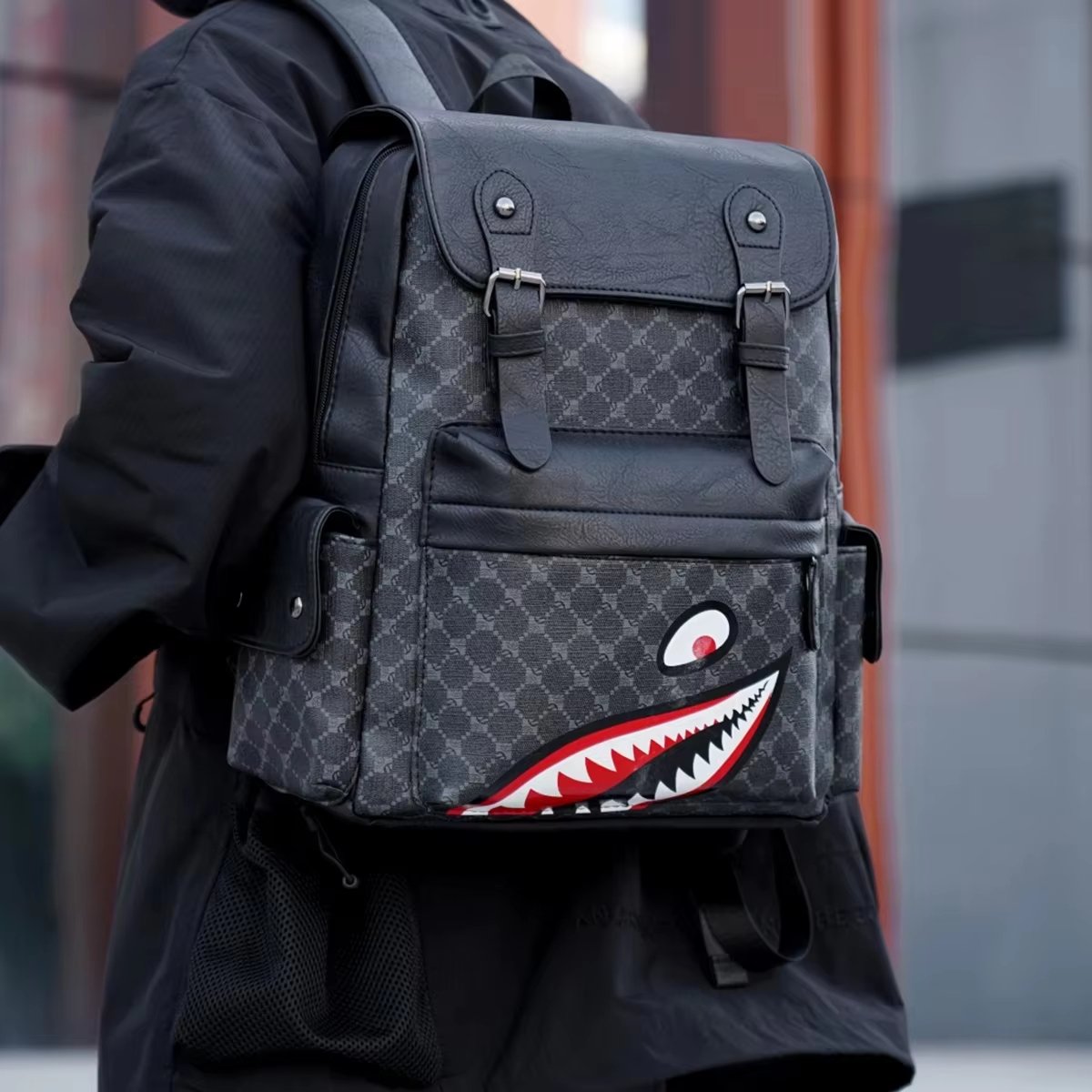 Water-Resistant Vintage Travel School Casual PU Leather Laptop Backpack product detail