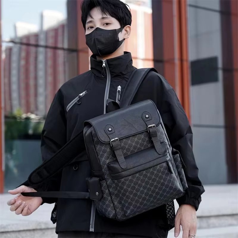 Water-Resistant Vintage Travel School Casual PU Leather Laptop Backpack product detail