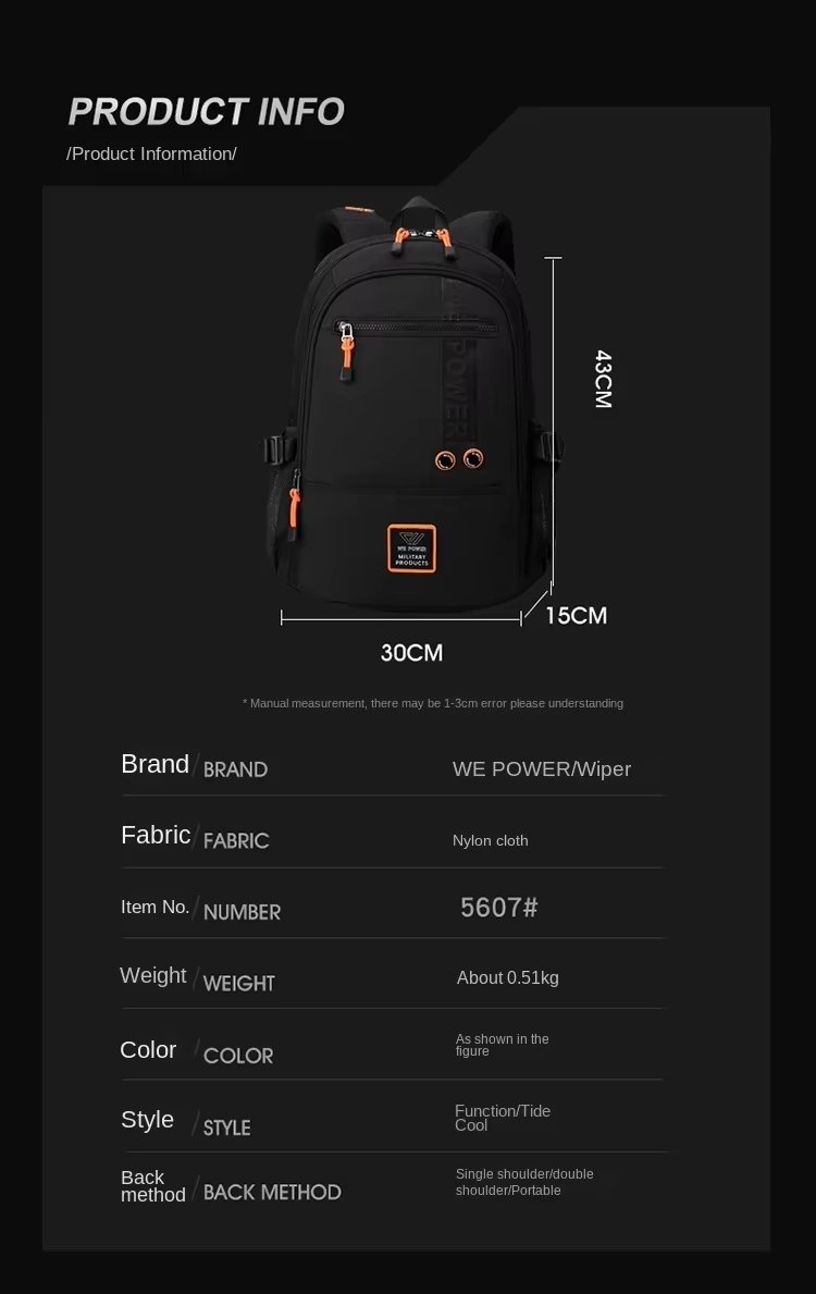 Water-Resistant Outdoor School Casual Nylon Laptop Backpack product detail