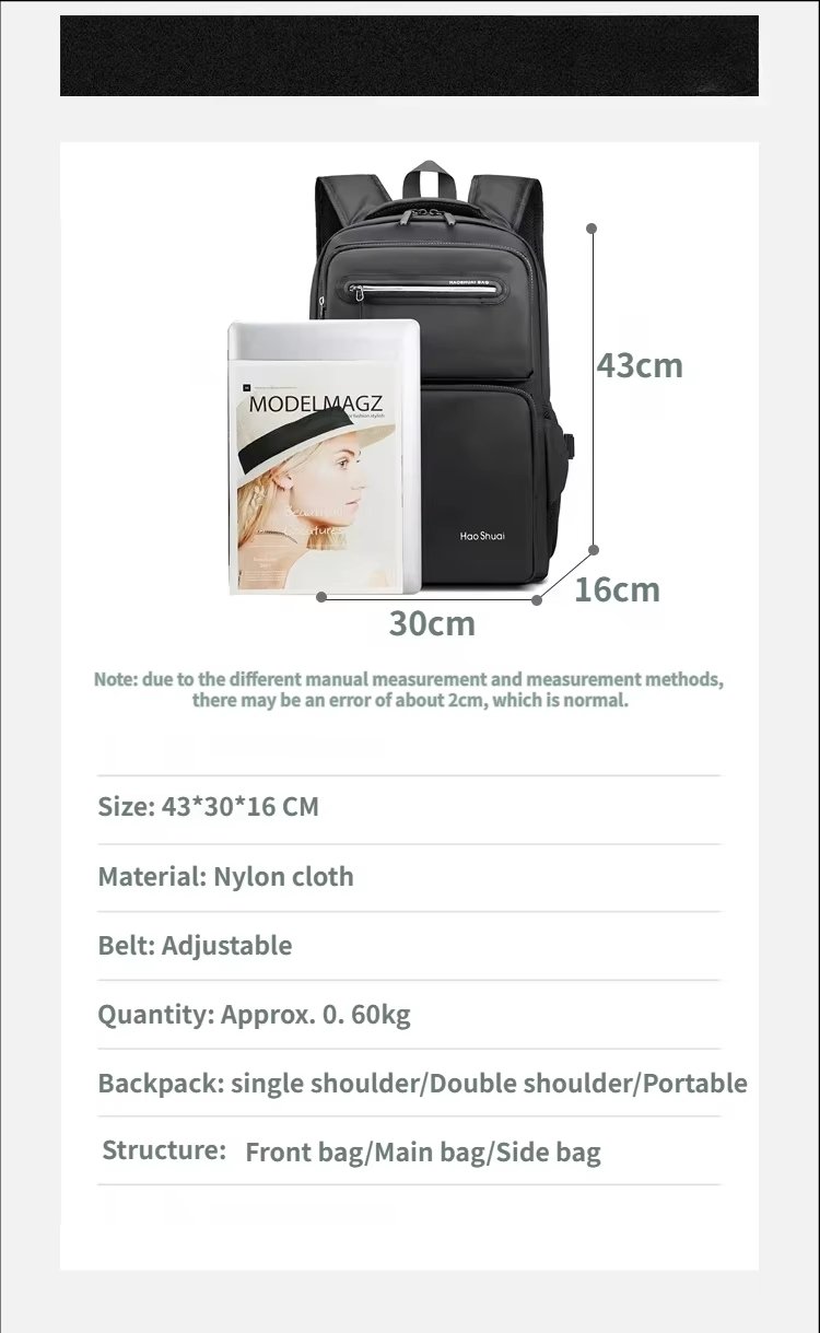 Anti-Theft Water-Resistant Large Capacity Business Travel Nylon Laptop Backpack product detail
