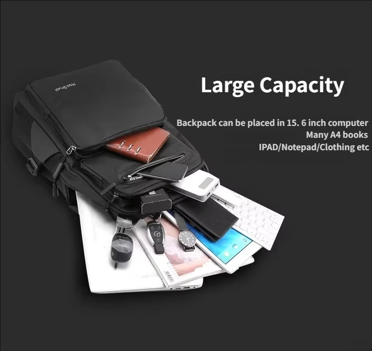Anti-Theft Water-Resistant Large Capacity Business Travel Nylon Laptop Backpack product detail