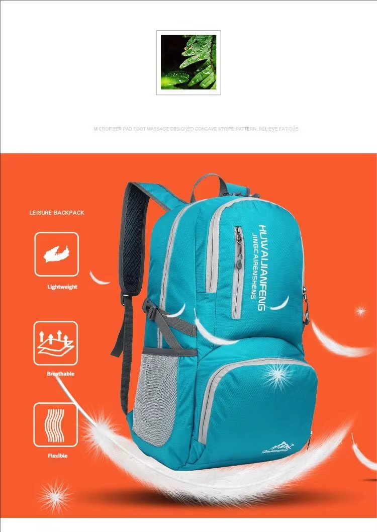 Waterproof Nylon Foldable Trekking Backpack detail image