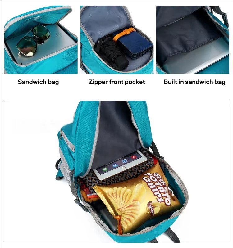 Waterproof Nylon Foldable Trekking Backpack detail image
