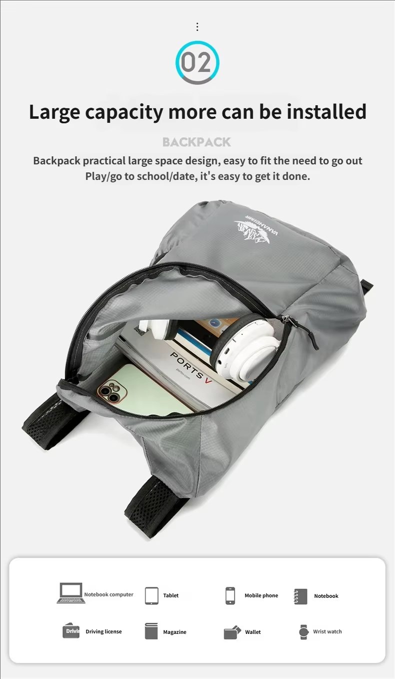 Softback Waterproof Nylon Trekking Backpack detail image
