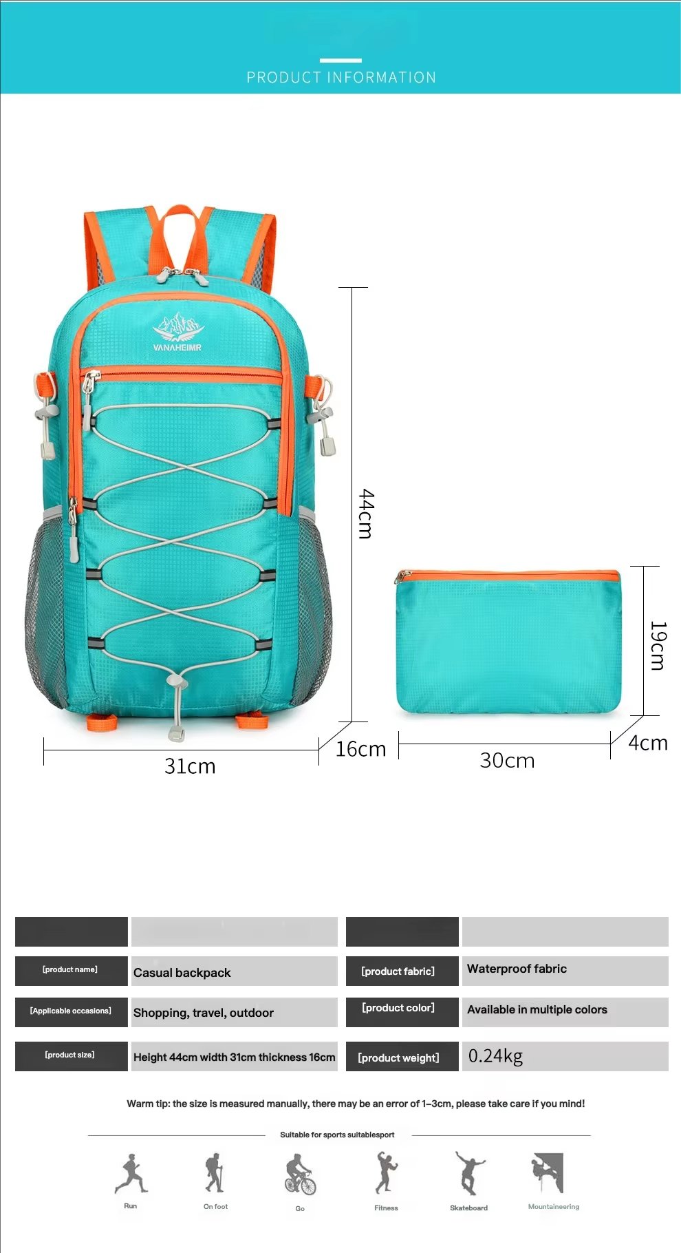 Climbing Waterproof Oxford Trekking Backpack detail image