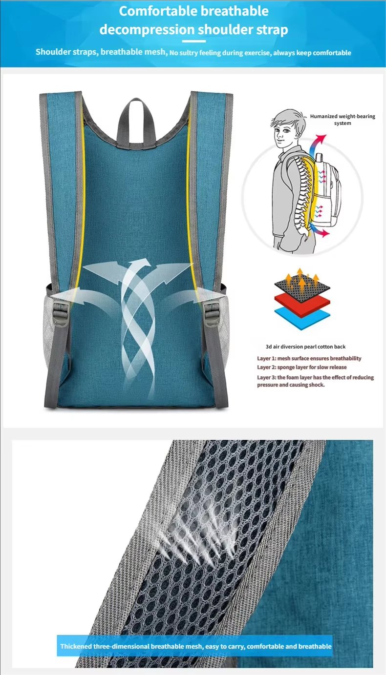 Waterproof Nylon Travel Trekking Backpack detail image