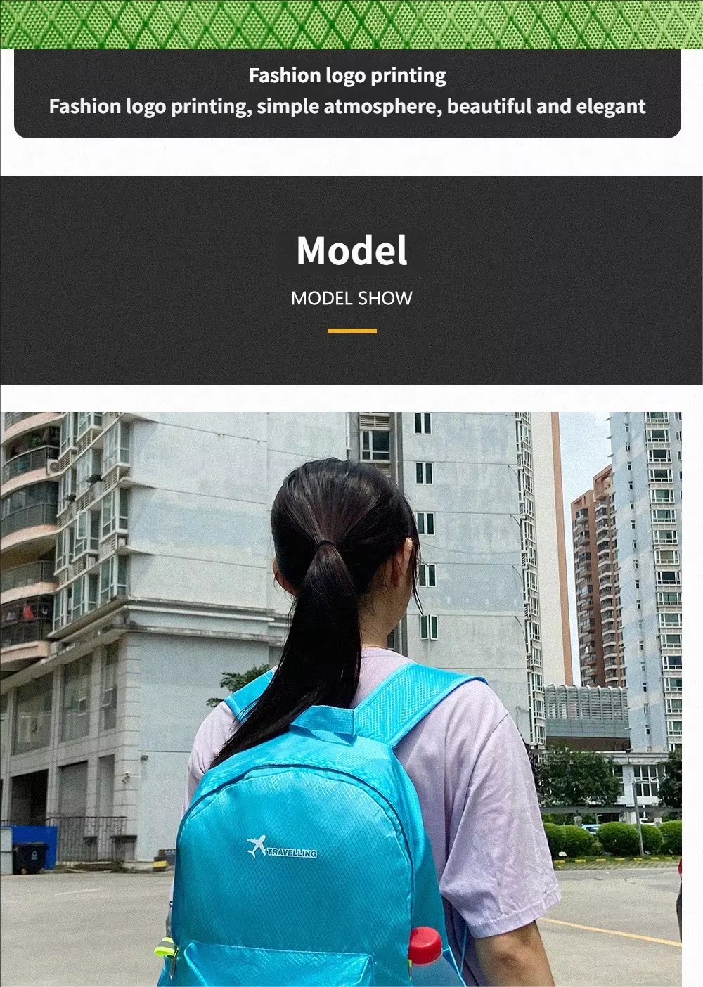 Travel Waterproof Nylon Trekking Backpack detail image