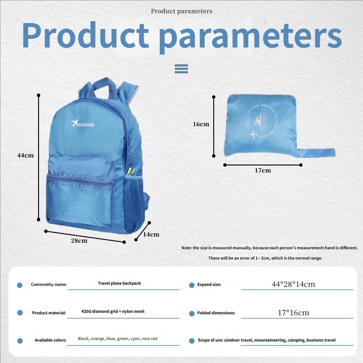 Travel Waterproof Nylon Trekking Backpack detail image