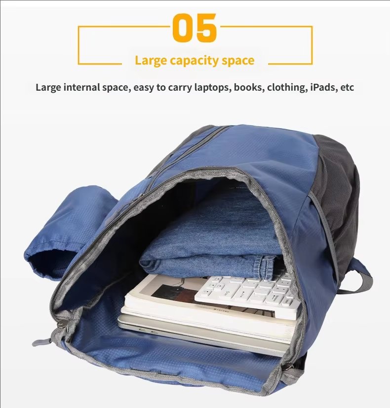 Foldable Waterproof Nylon Trekking Backpack detail image