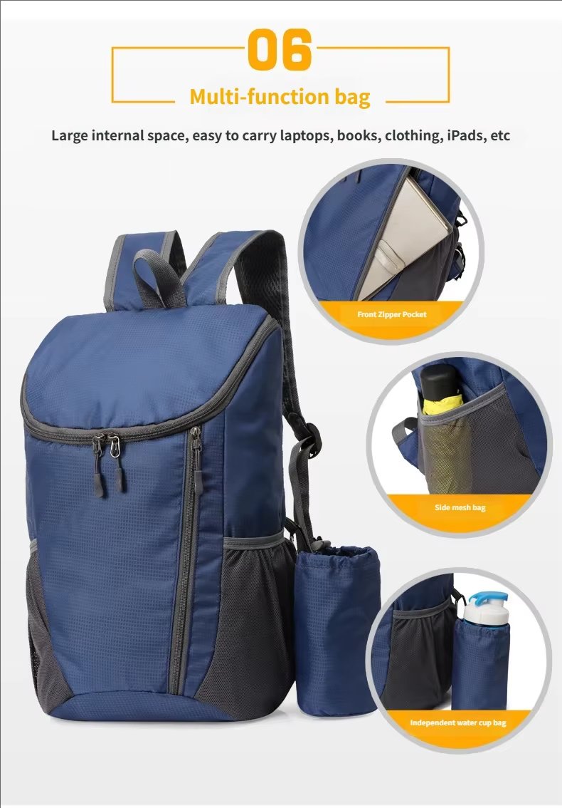 Foldable Waterproof Nylon Trekking Backpack detail image